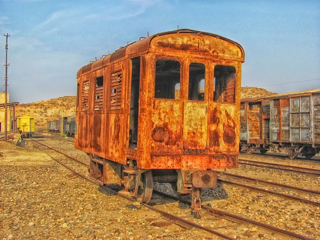 starý zrezivělý vagón